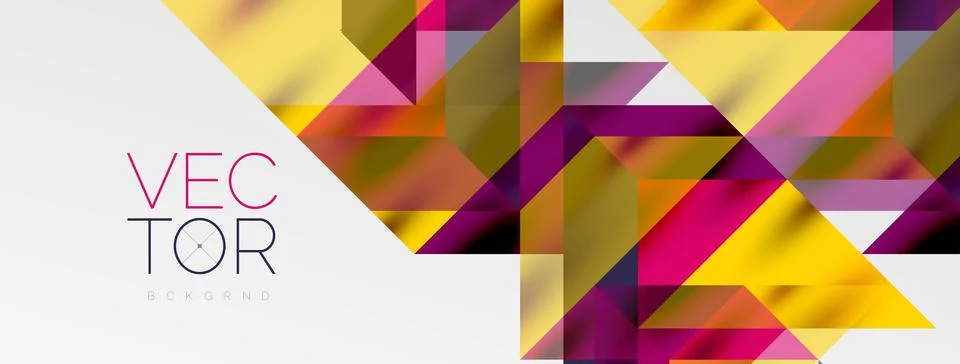 Tech minimal overlapping triangle shapes elements geometric graphic pattern Stockillustratie