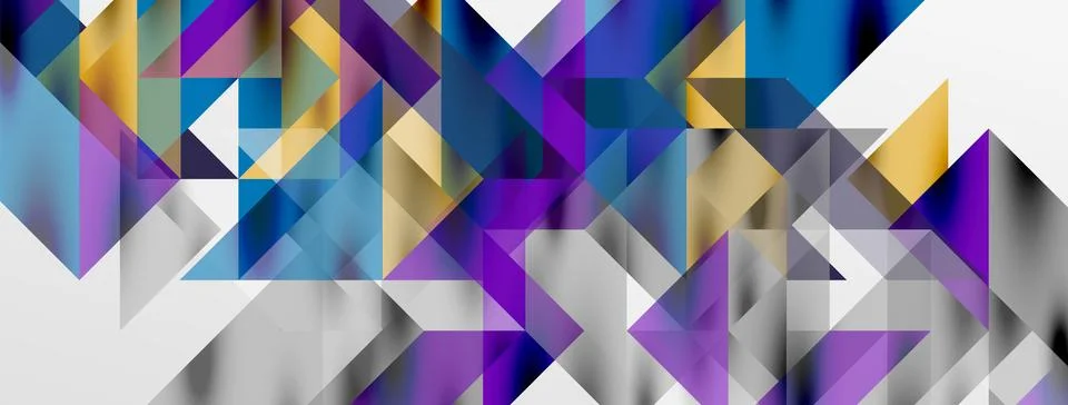 Tech minimal overlapping triangle shapes elements geometric graphic pattern Stock Illustration