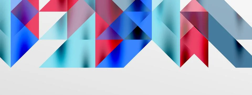 Tech minimal overlapping triangle shapes elements geometric graphic pattern Stock Illustration
