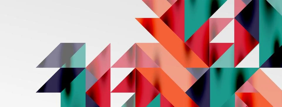 Tech minimal overlapping triangle shapes elements geometric graphic pattern Stock Illustration