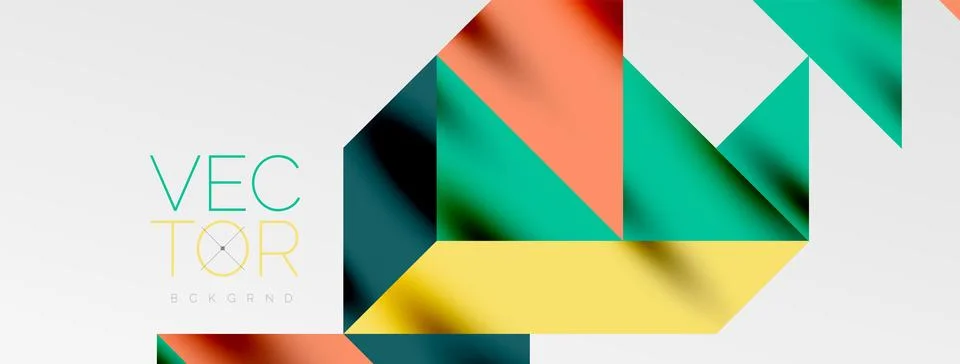 Tech minimal overlapping triangle shapes elements geometric graphic pattern Illustrazione stock