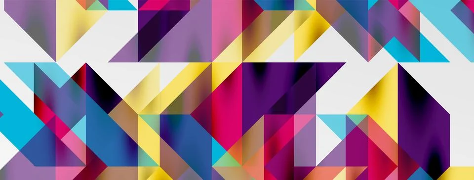 Tech minimal overlapping triangle shapes elements geometric graphic pattern Illustrazione stock