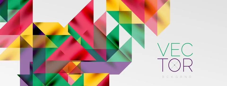 Tech minimal overlapping triangle shapes elements geometric graphic pattern Stock Illustration