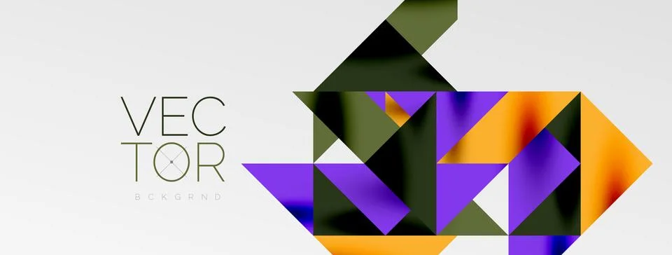 Tech minimal overlapping triangle shapes elements geometric graphic pattern Stock Illustration