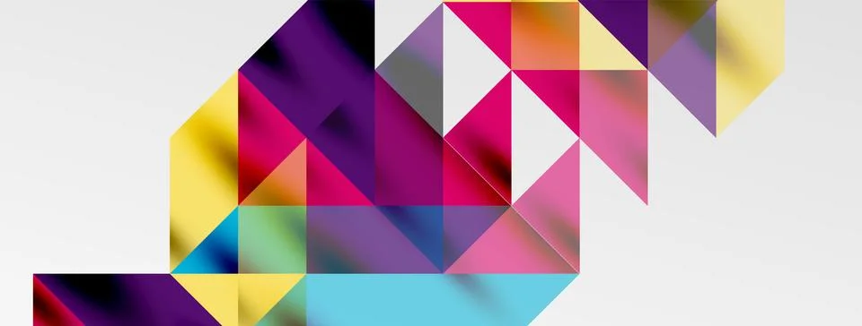 Tech minimal overlapping triangle shapes elements geometric graphic pattern Stock Illustration