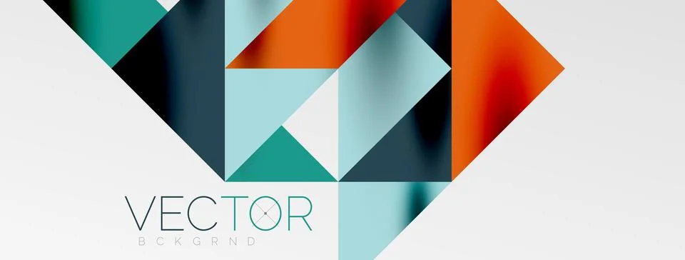 Tech minimal overlapping triangle shapes elements geometric graphic pattern Stock Illustration