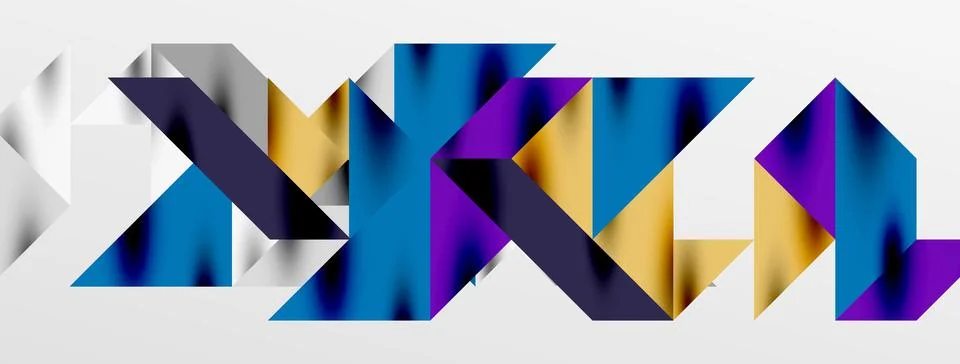 Tech minimal overlapping triangle shapes elements geometric graphic pattern Stockillustratie