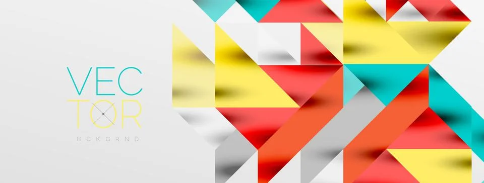 Tech minimal overlapping triangle shapes elements geometric graphic pattern Illustrazione stock