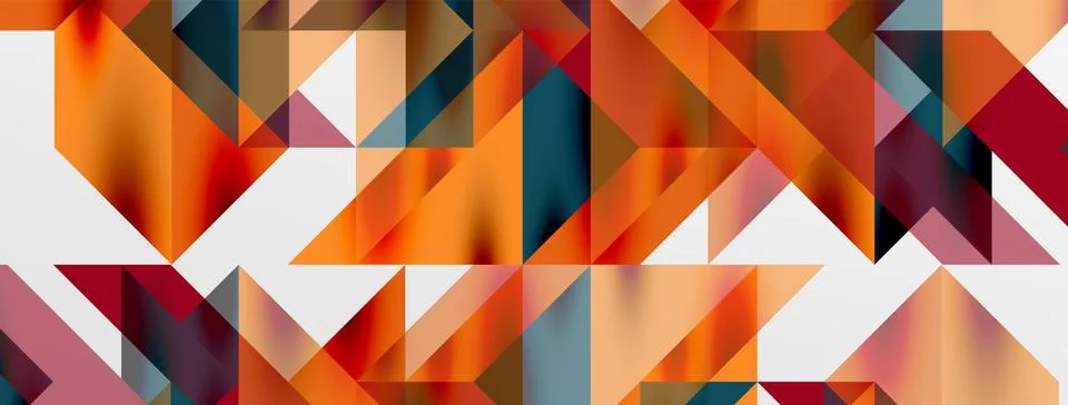 Tech minimal overlapping triangle shapes elements geometric graphic pattern Stockillustratie