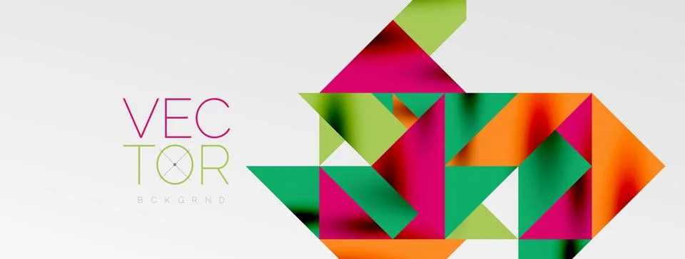 Tech minimal overlapping triangle shapes elements geometric graphic pattern Stock Illustration