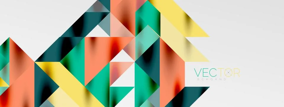 Tech minimal overlapping triangle shapes elements geometric graphic pattern Stock Illustration