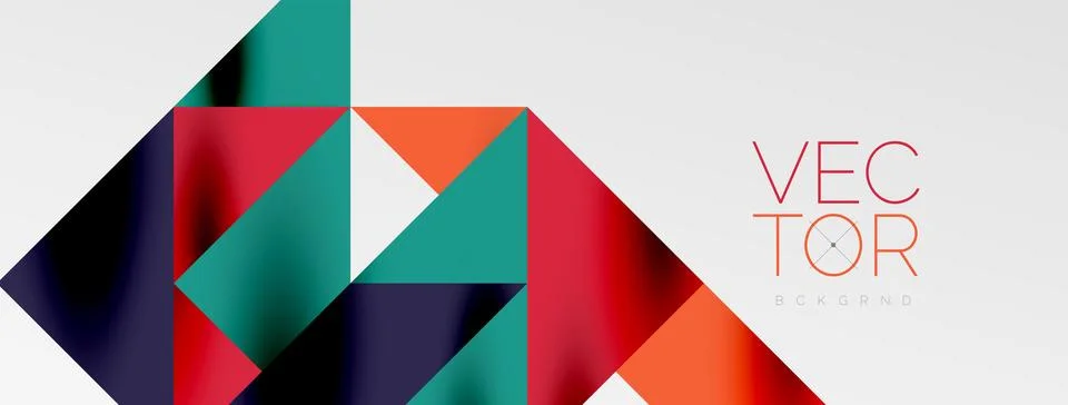 Tech minimal overlapping triangle shapes elements geometric graphic pattern Illustrazione stock