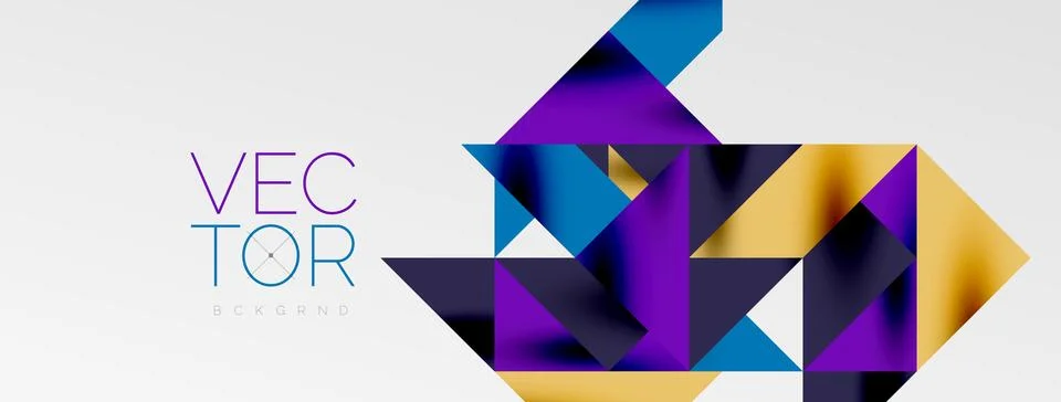 Tech minimal overlapping triangle shapes elements geometric graphic pattern Stock Illustration