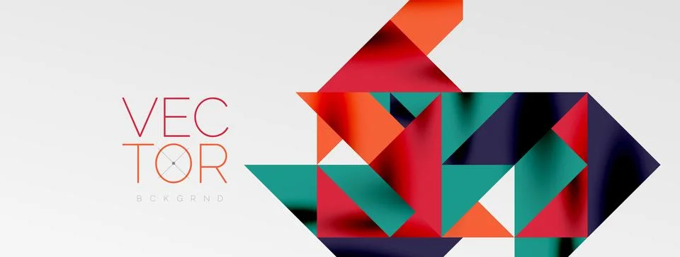 Tech minimal overlapping triangle shapes elements geometric graphic pattern Illustrazione stock