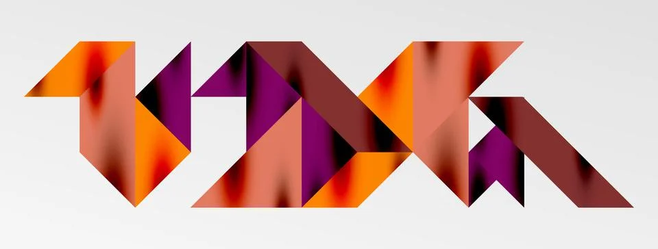 Tech minimal overlapping triangle shapes elements geometric graphic pattern Illustrazione stock