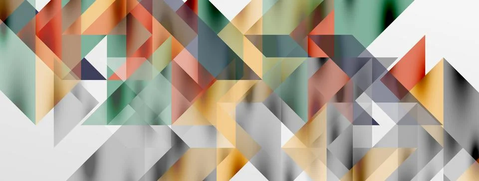 Tech minimal overlapping triangle shapes elements geometric graphic pattern Stock Illustration