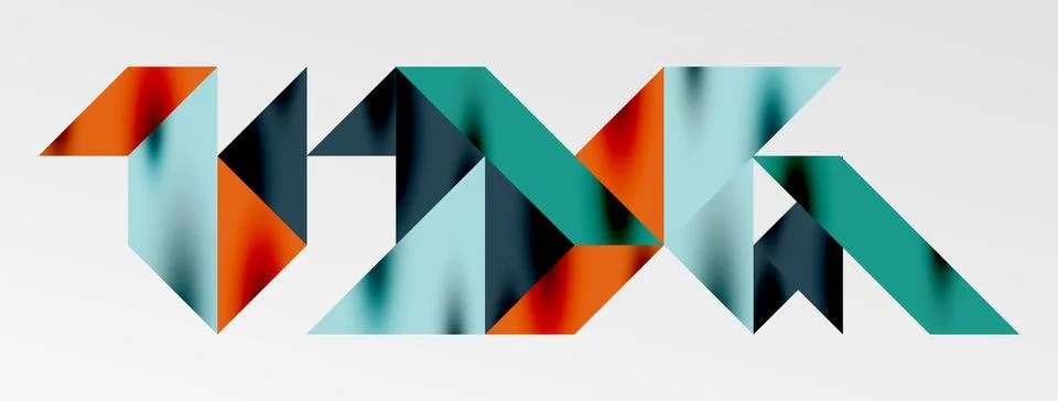 Tech minimal overlapping triangle shapes elements geometric graphic pattern Illustrazione stock