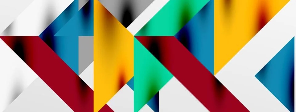 Tech minimal overlapping triangle shapes elements geometric graphic pattern 库存插图