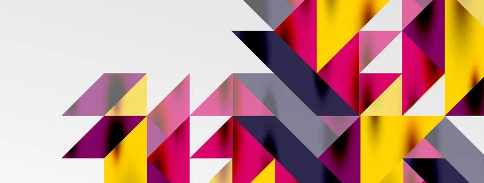 Tech minimal overlapping triangle shapes elements geometric graphic pattern Illustrazione stock