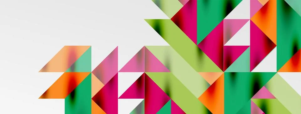 Tech minimal overlapping triangle shapes elements geometric graphic pattern Stock Illustration