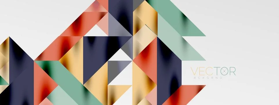 Tech minimal overlapping triangle shapes elements geometric graphic pattern Stock Illustration