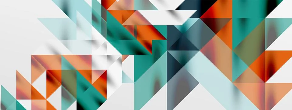 Tech minimal overlapping triangle shapes elements geometric graphic pattern Stock Illustration