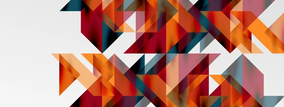 Tech minimal overlapping triangle shapes elements geometric graphic pattern Illustrazione stock