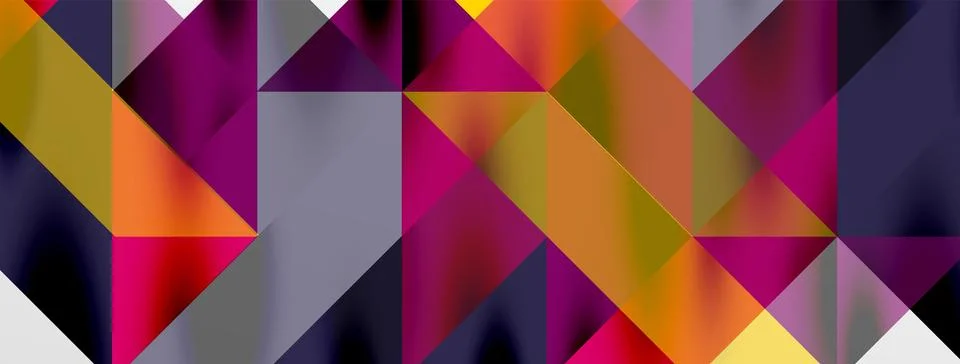 Tech minimal overlapping triangle shapes elements geometric graphic pattern Stock Illustration