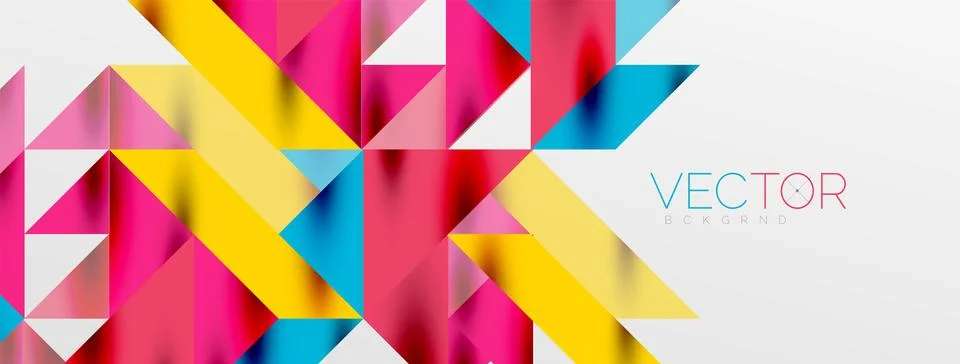 Tech minimal overlapping triangle shapes elements geometric graphic pattern Illustrazione stock