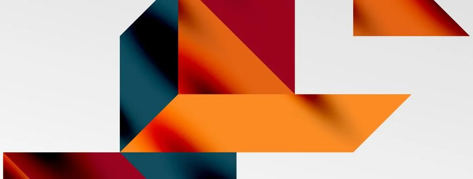 Tech minimal overlapping triangle shapes elements geometric graphic pattern Stock Illustration