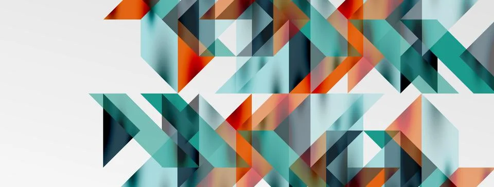 Tech minimal overlapping triangle shapes elements geometric graphic pattern 库存插图