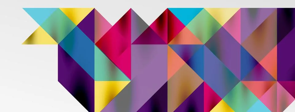 Tech minimal overlapping triangle shapes elements geometric graphic pattern Stock Illustration