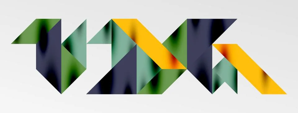 Tech minimal overlapping triangle shapes elements geometric graphic pattern Illustrazione stock