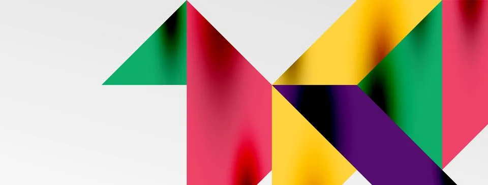 Tech minimal overlapping triangle shapes elements geometric graphic pattern Stock Illustration