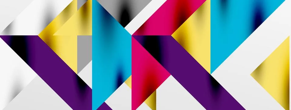 Tech minimal overlapping triangle shapes elements geometric graphic pattern Illustrazione stock