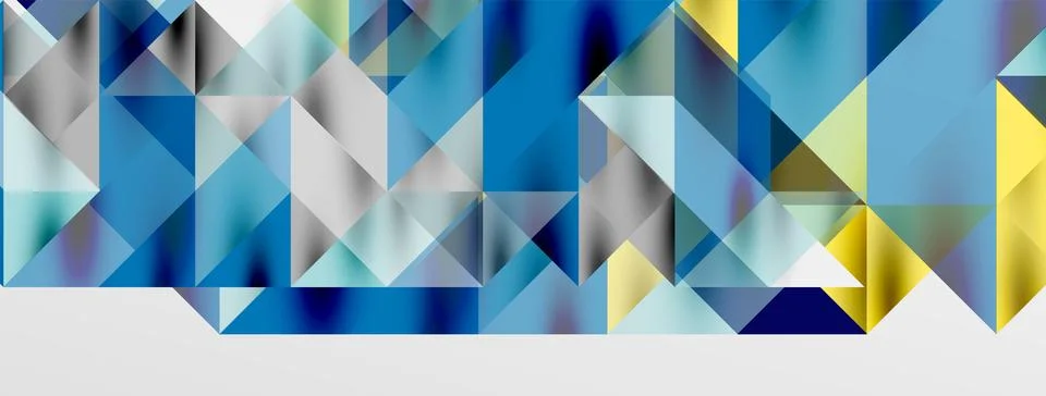 Tech minimal overlapping triangle shapes elements geometric graphic pattern Illustrazione stock