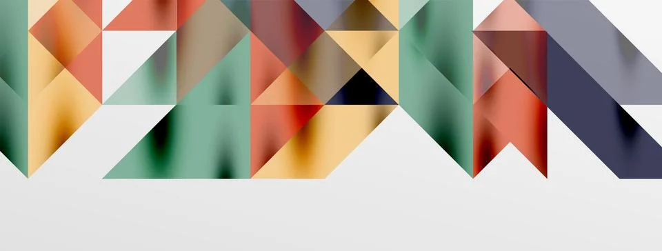 Tech minimal overlapping triangle shapes elements geometric graphic pattern Stock Illustration