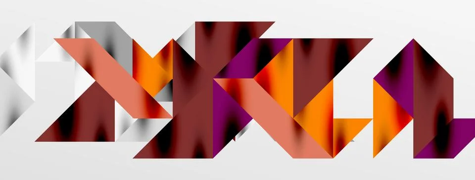 Tech minimal overlapping triangle shapes elements geometric graphic pattern Illustrazione stock