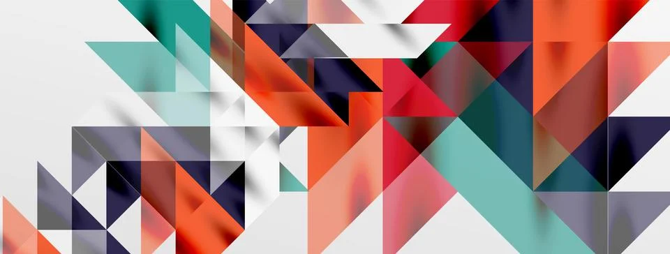 Tech minimal overlapping triangle shapes elements geometric graphic pattern 스톡 일러스트