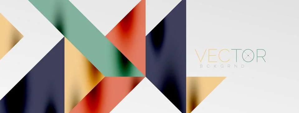 Tech minimal overlapping triangle shapes elements geometric graphic pattern Illustrazione stock