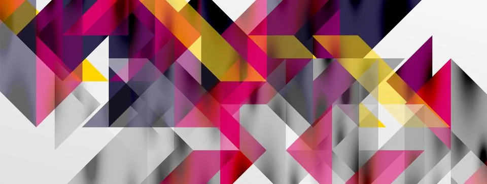 Tech minimal overlapping triangle shapes elements geometric graphic pattern Stock Illustration