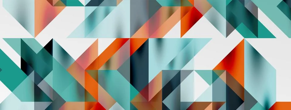 Tech minimal overlapping triangle shapes elements geometric graphic pattern Stock Illustration