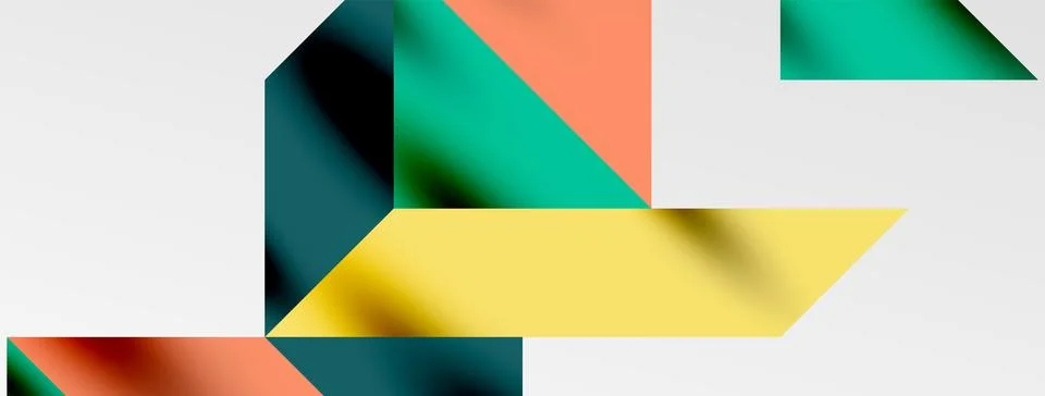 Tech minimal overlapping triangle shapes elements geometric graphic pattern Illustrazione stock