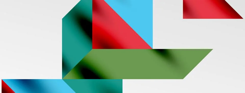 Tech minimal overlapping triangle shapes elements geometric graphic pattern Stock Illustration