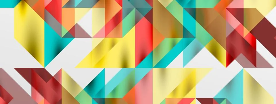 Tech minimal overlapping triangle shapes elements geometric graphic pattern Illustrazione stock