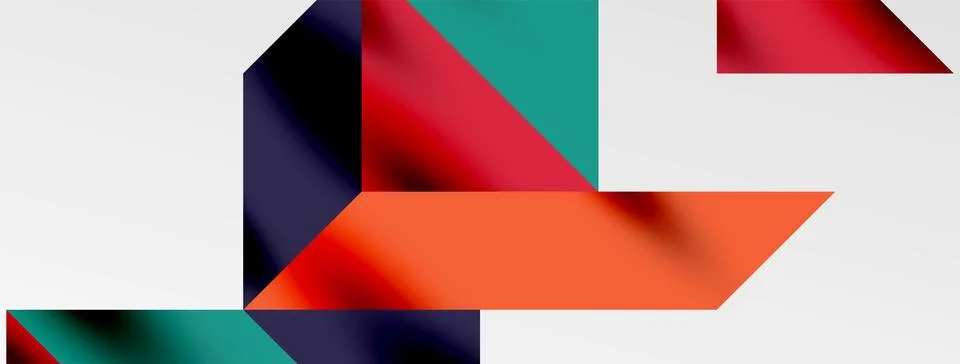 Tech minimal overlapping triangle shapes elements geometric graphic pattern Stock Illustration