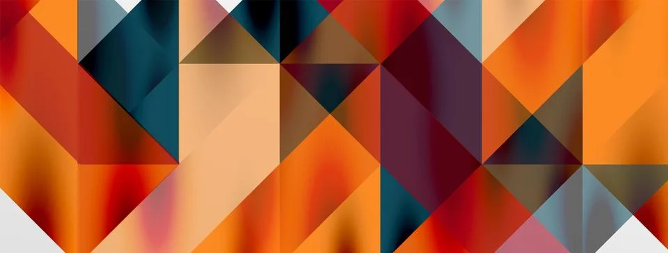 Tech minimal overlapping triangle shapes elements geometric graphic pattern Stock Illustration