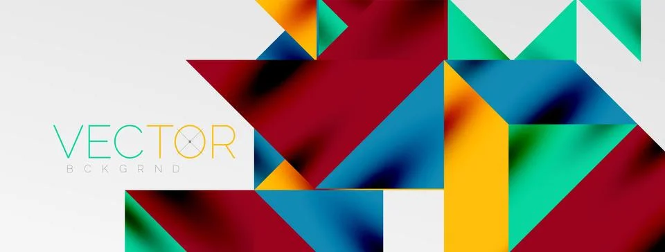 Tech minimal overlapping triangle shapes elements geometric graphic pattern Illustrazione stock