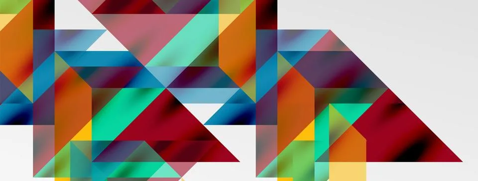 Tech minimal overlapping triangle shapes elements geometric graphic pattern Illustrazione stock