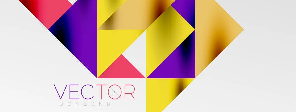 Tech minimal overlapping triangle shapes elements geometric graphic pattern Stockillustratie